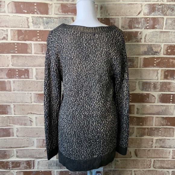 Soho Chick Gold & Black Crewneck Oversized Sweater Size Small - Picture 4 of 8